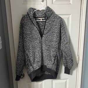 Express Black and Gray Teddy Jacket